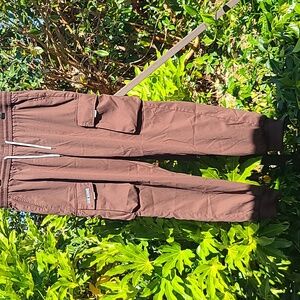 Air Borne Drawstring Elastic Waist Brown Jogger Pant - Size XL